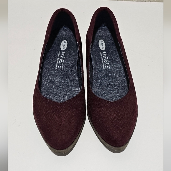 Dr. Scholl's Wedge Slip On Size 7 1/2 Burgundy Wine memory foam - Picture 1 of 9